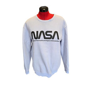 H&M NASA light blue pullover sweater, mild stains,  size large
